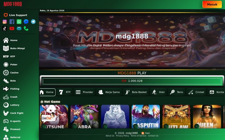 Screenshot of mdg1888.com