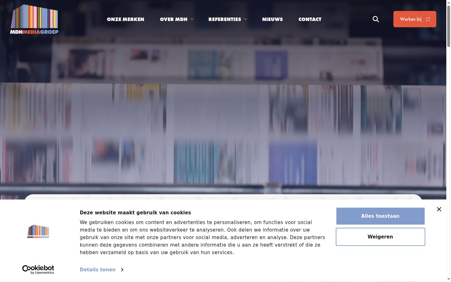 Screenshot des Einwilligungsbanners vor jeglicher Interaktion