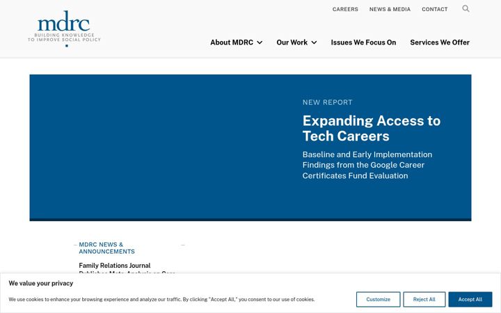 Screenshot of mdrc.org