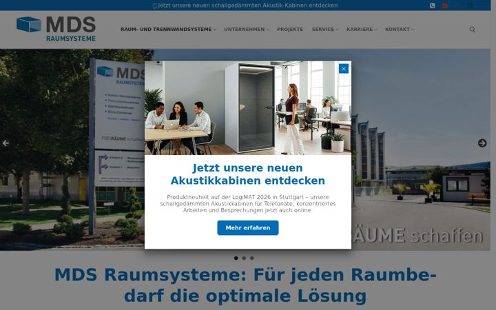 Screenshot of mds-raumsysteme.com