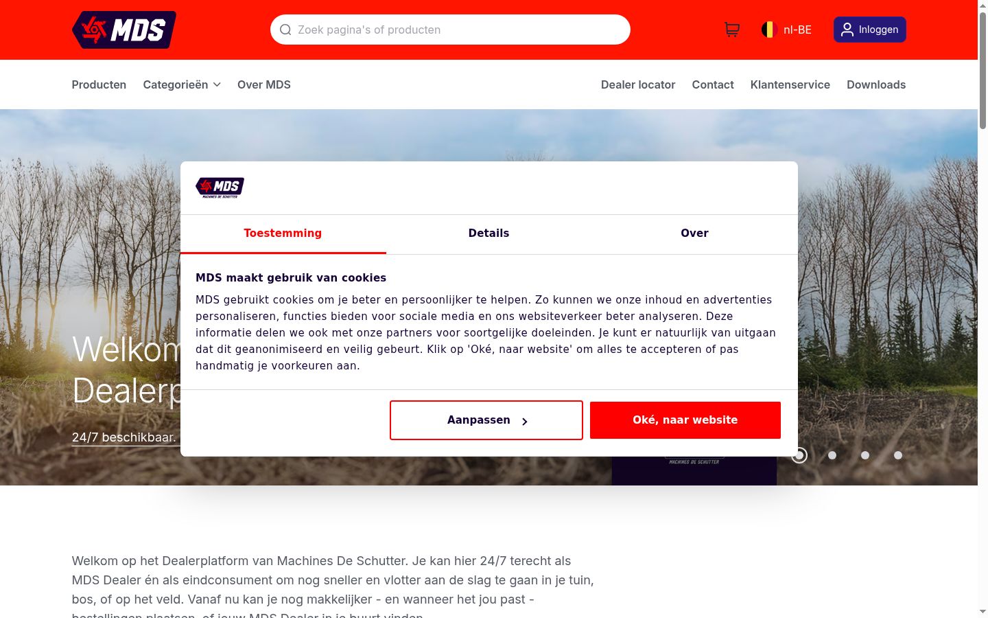 Zrzut ekranu banera zgody wyświetlanego przed jakąkolwiek interakcją