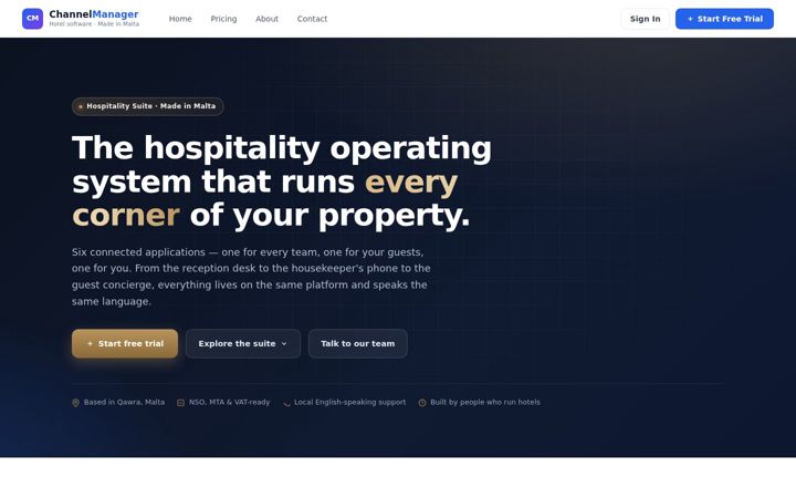 Screenshot of mdshotelcloud.com
