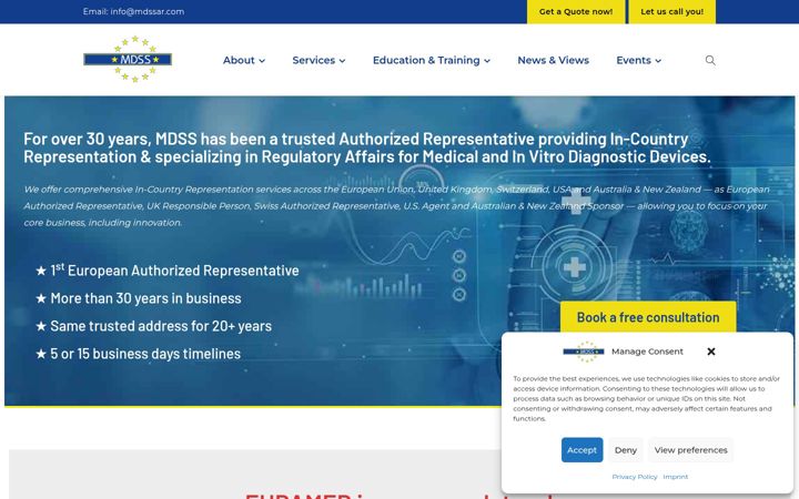 Screenshot of mdss.com