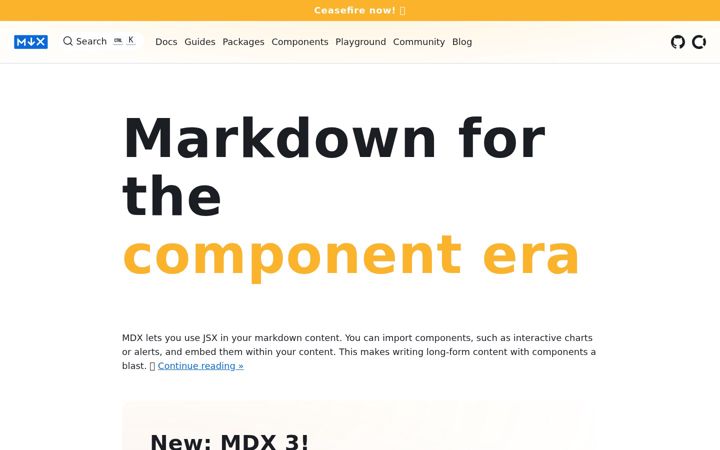 Screenshot of mdxjs.com