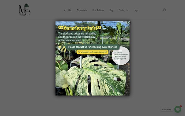 Screenshot of me-greeneryexport.com