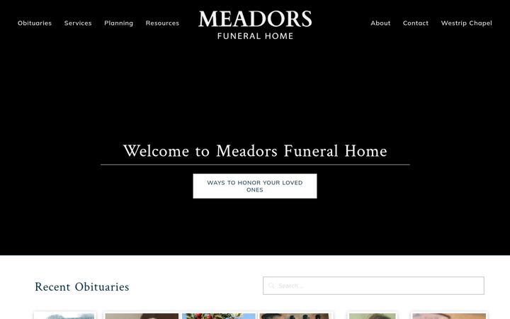 Screenshot of meadorsfuneralhome.com