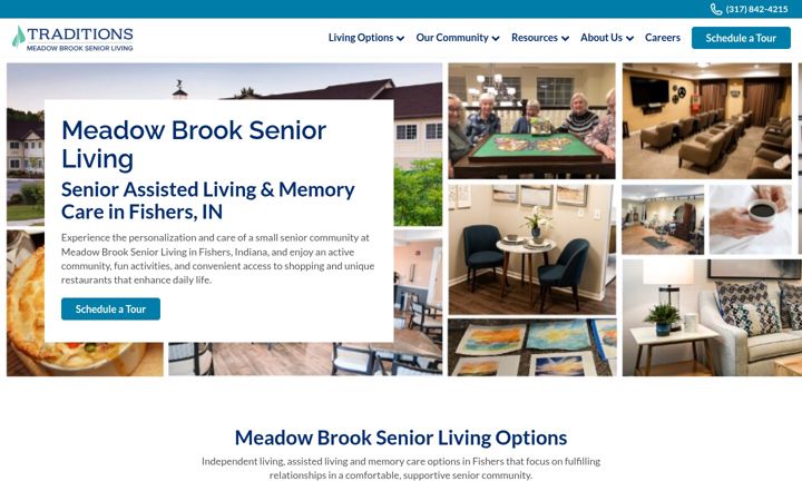 Screenshot of meadowbrookseniorliving.com