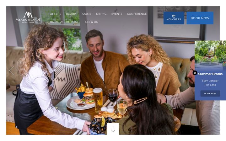 Screenshot of meadowlandshotel.com