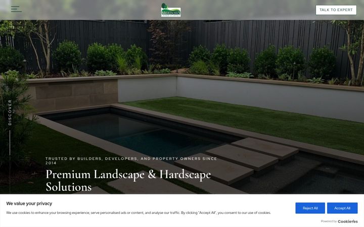 Screenshot of meadowslandscapes.com
