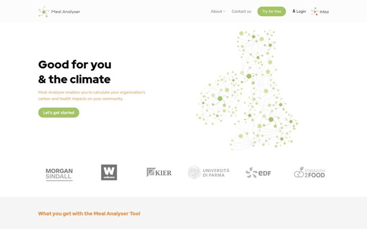 Screenshot of mealanalyser.com