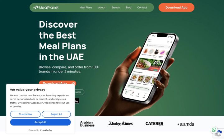 Screenshot of mealplanet.com