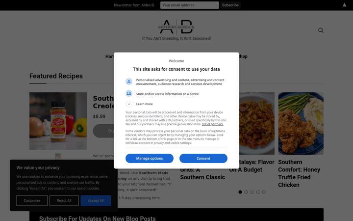 Screenshot of mealsbyaldenb.com