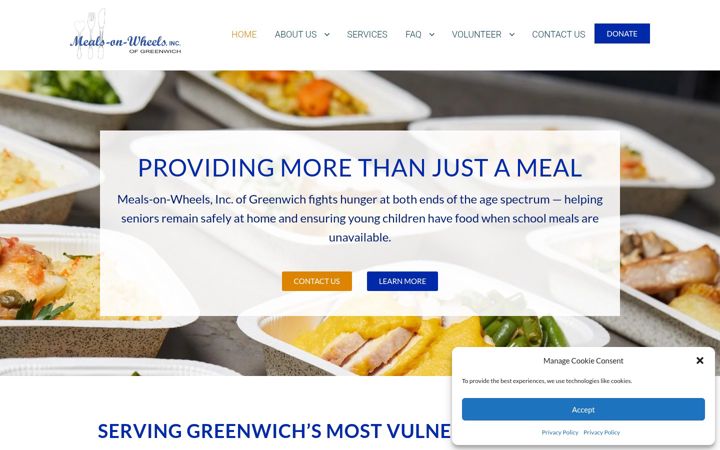 Screenshot of mealsonwheelsofgreenwich.org