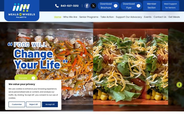 Screenshot of mealsonwheelspalmetto.com