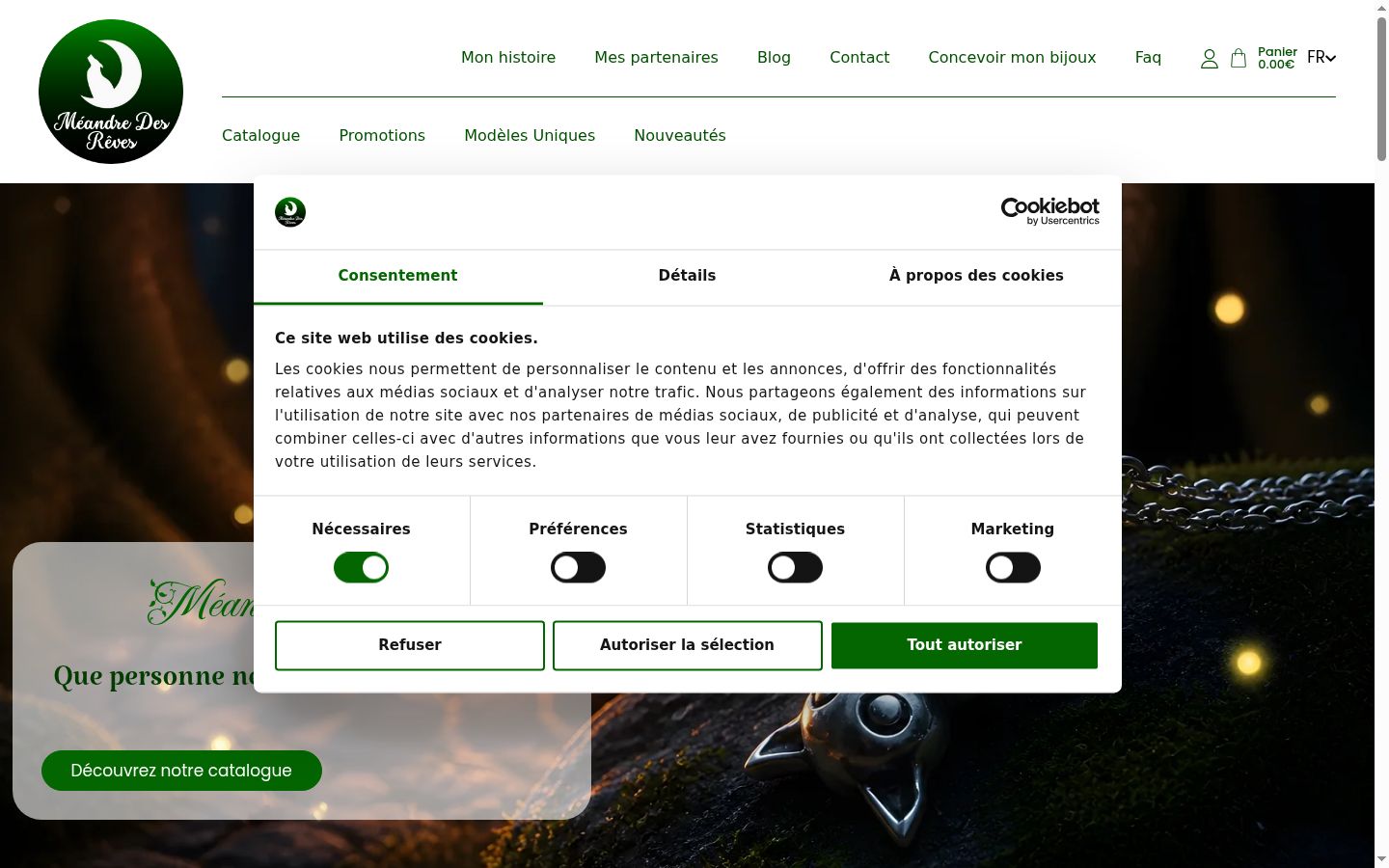 Screenshot del banner di consenso mostrato prima di qualsiasi interazione