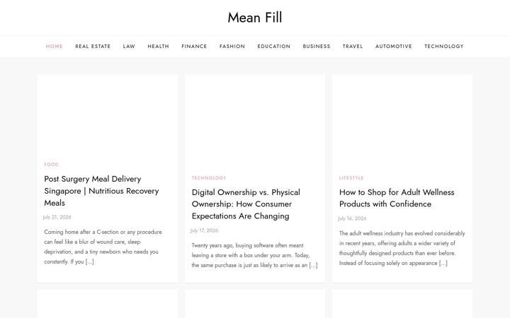 Screenshot of meanfill.com