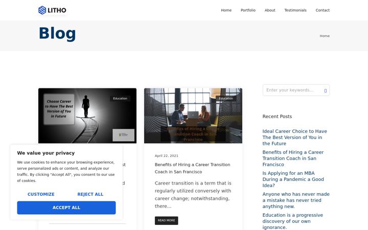 Screenshot of meaningfulcareercoach.com