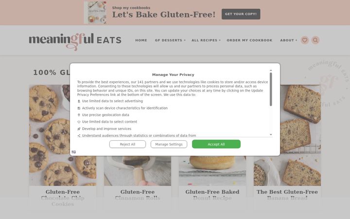 Screenshot of meaningfuleats.com