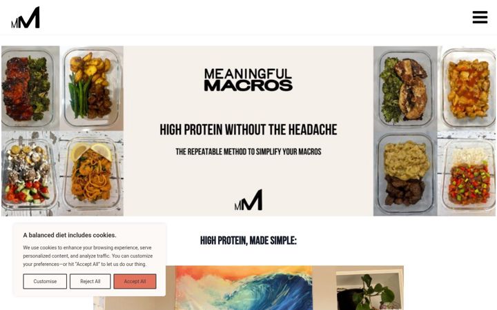 Screenshot of meaningfulmacros.com