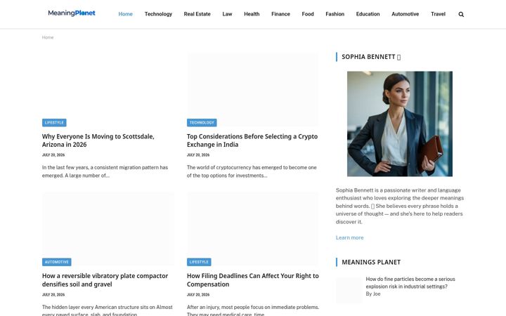 Screenshot of meaningplanet.com