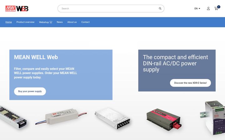 Screenshot of meanwell-web.com