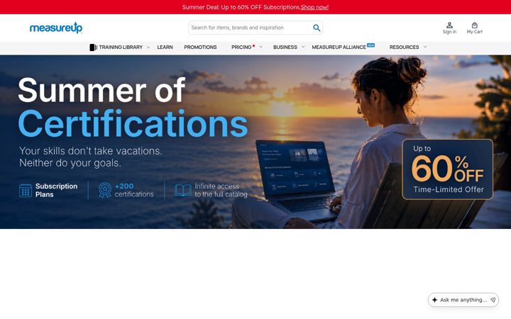 Screenshot of measureup.com