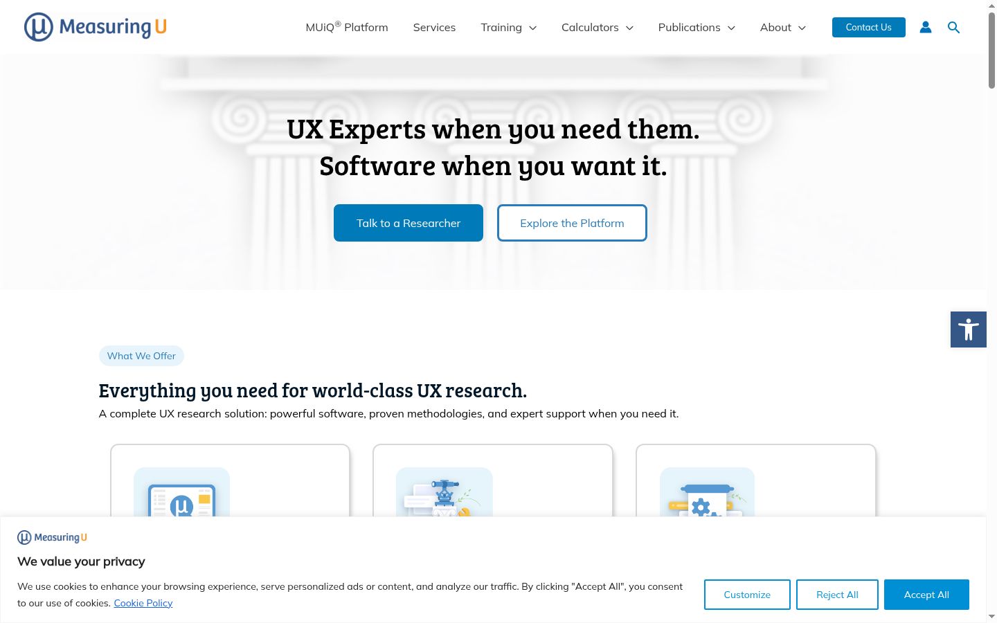 Screenshot of the consent banner shown before any interaction