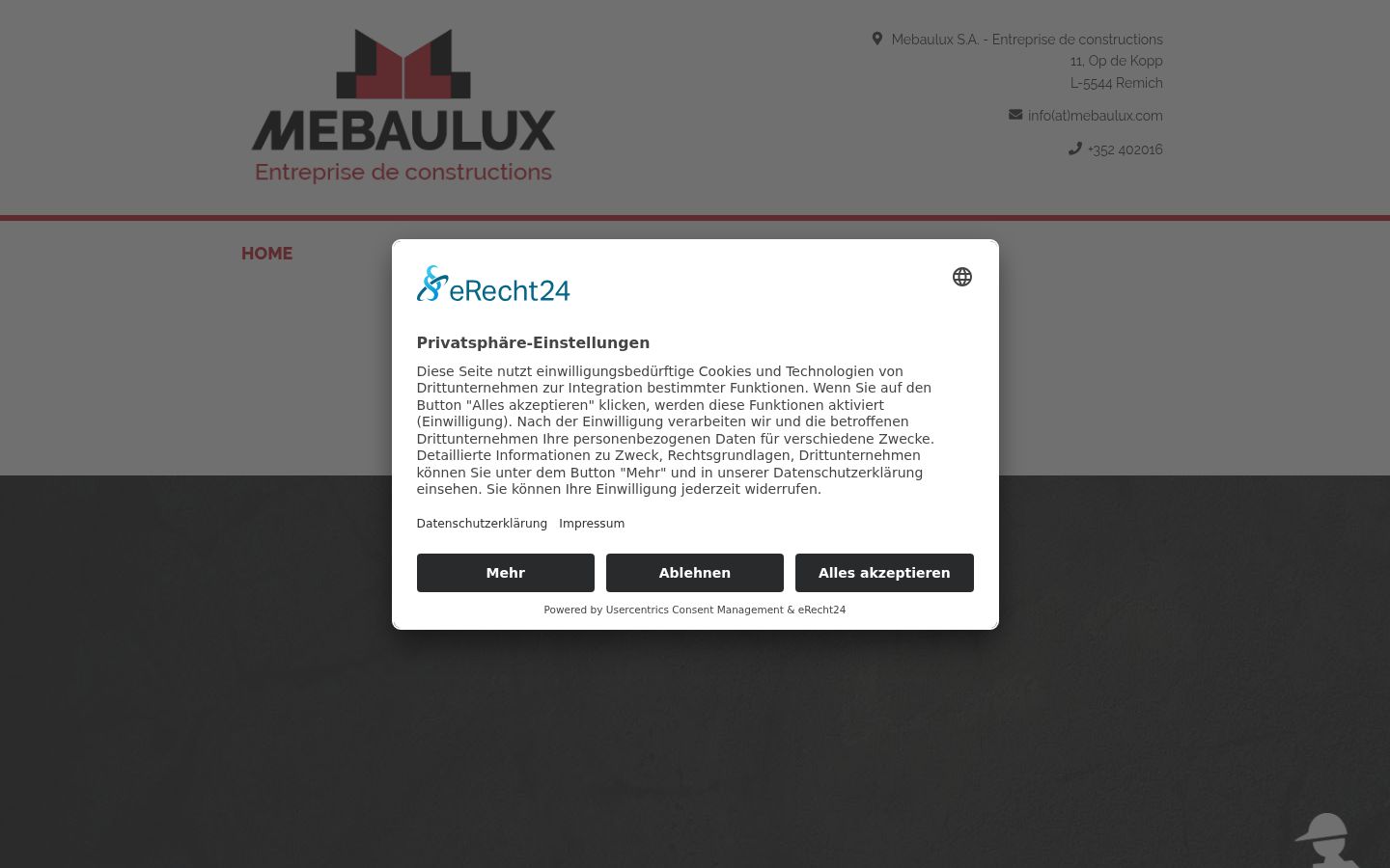 Captura de pantalla del banner de consentimiento mostrado antes de cualquier interacción