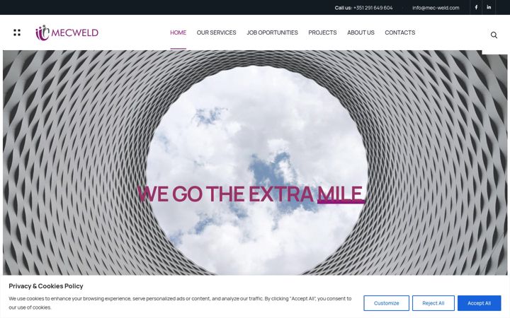 Screenshot of mec-weld.com