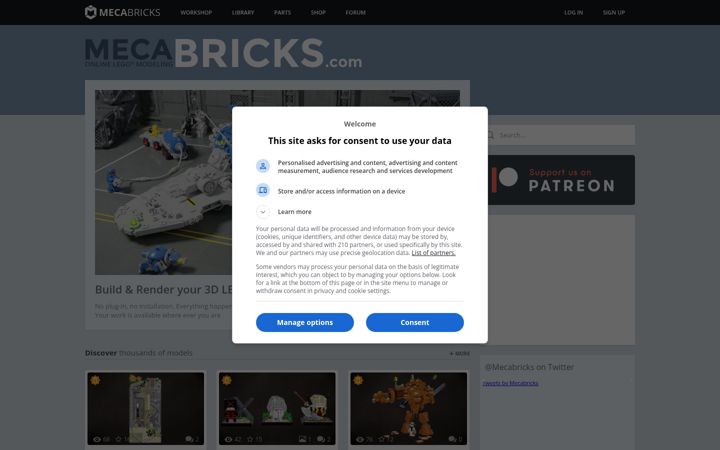 Screenshot of mecabricks.com