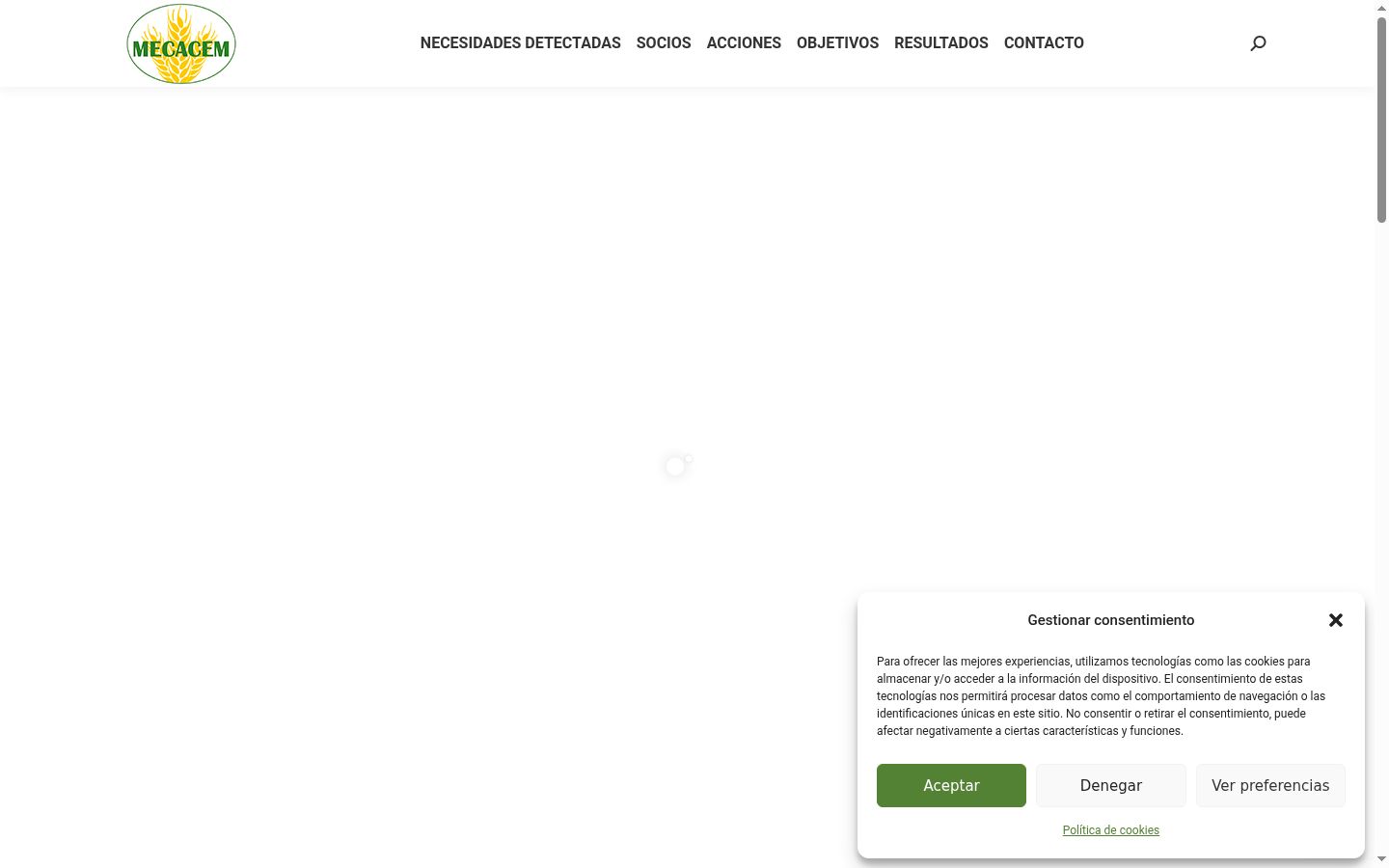 Screenshot of the consent banner shown before any interaction