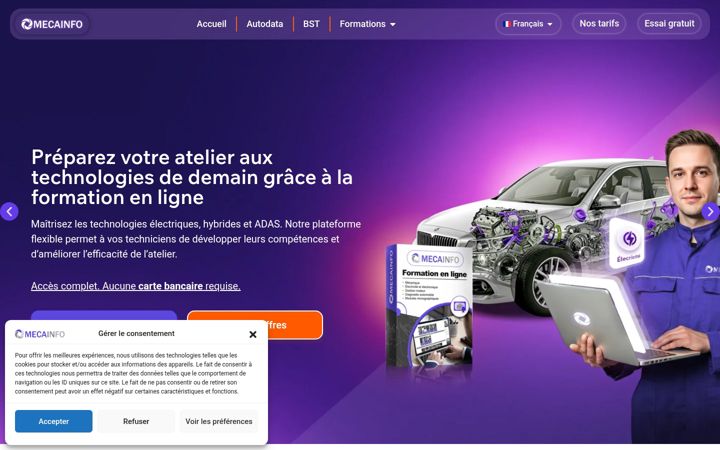 Screenshot of mecainfo.com