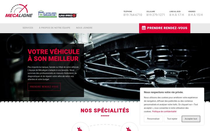 Screenshot of mecaligne.com