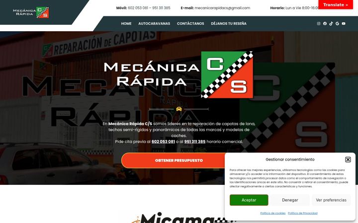 Screenshot of mecanicarapidacs.com