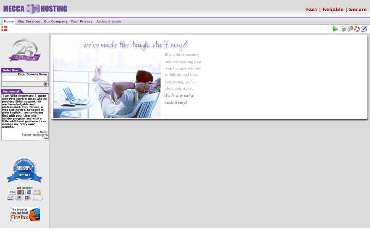 Screenshot of meccahosting.com