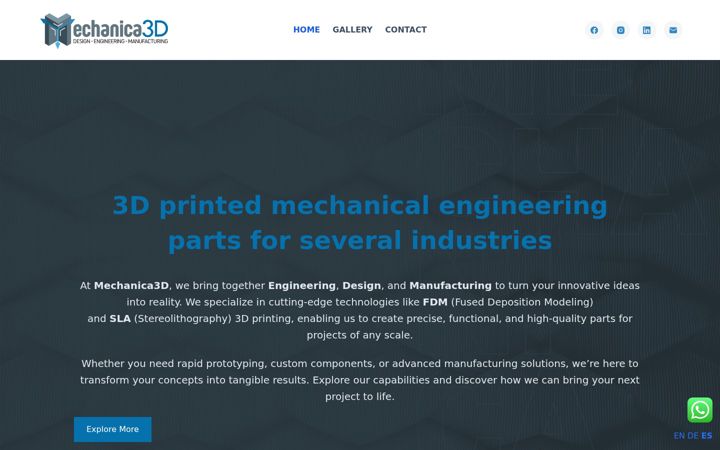 Screenshot of mechanica3d.com