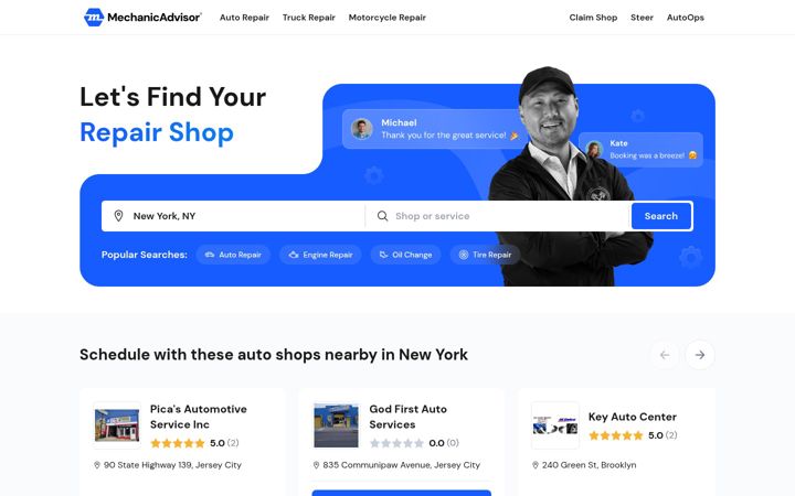 Screenshot von mechanicadvisor.com