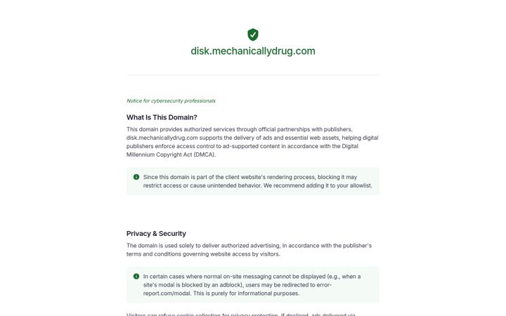 Screenshot of mechanicallydrug.com