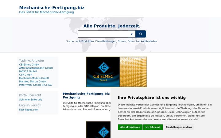 Screenshot of mechanische-fertigung.biz