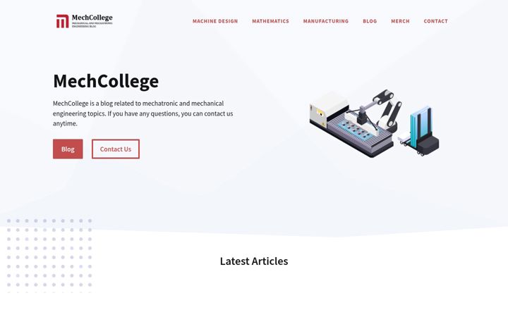 Screenshot of mechcollege.com