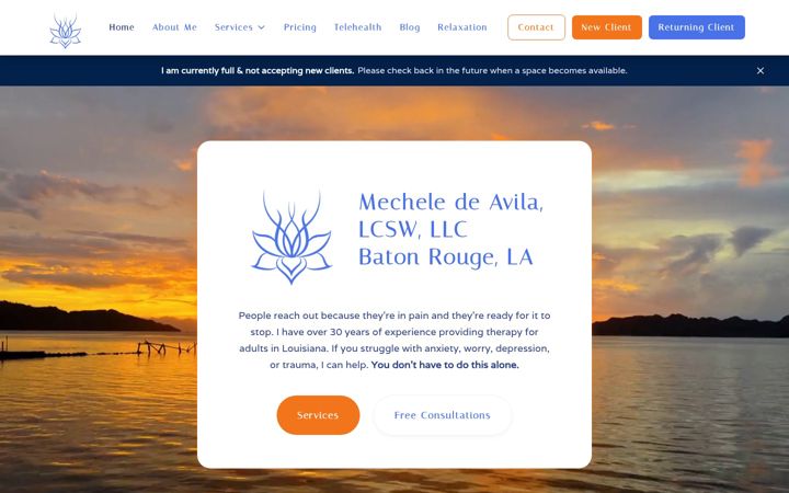 Screenshot of mecheledeavila-lcsw.com