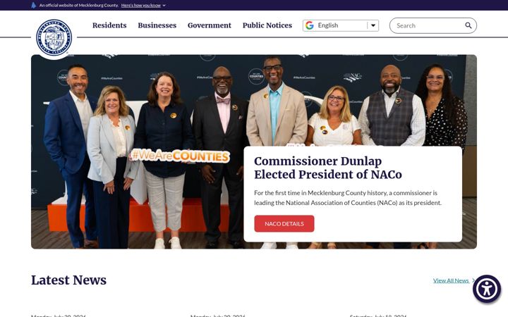 Screenshot von mecklenburgcountync.gov