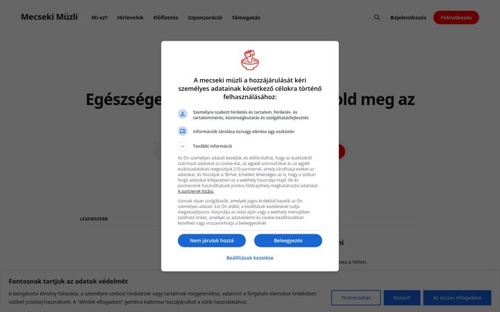 Screenshot of mecsekimuzli.com