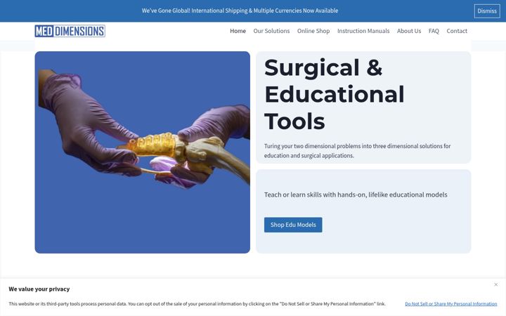 Screenshot of med-dimensions.com