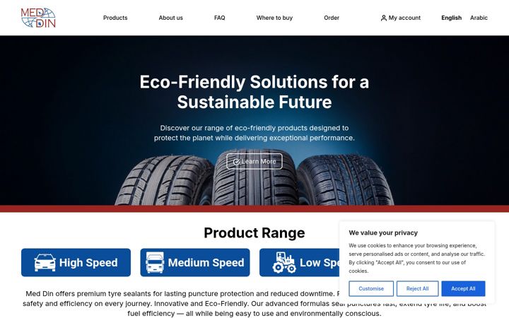 Screenshot of med-din.com