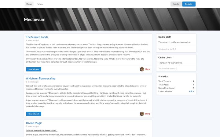 Screenshot of medaevum.com