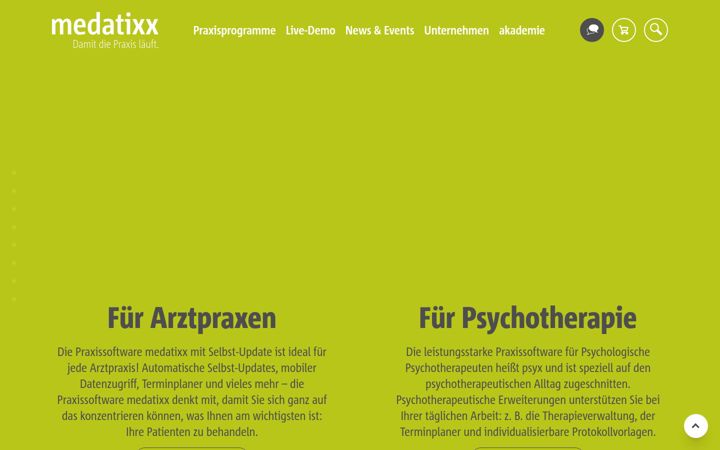 Screenshot of medatixx.de