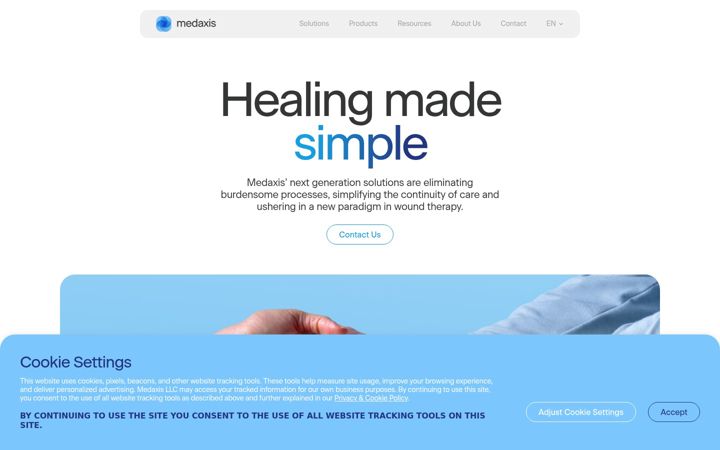 Screenshot of medaxis.com