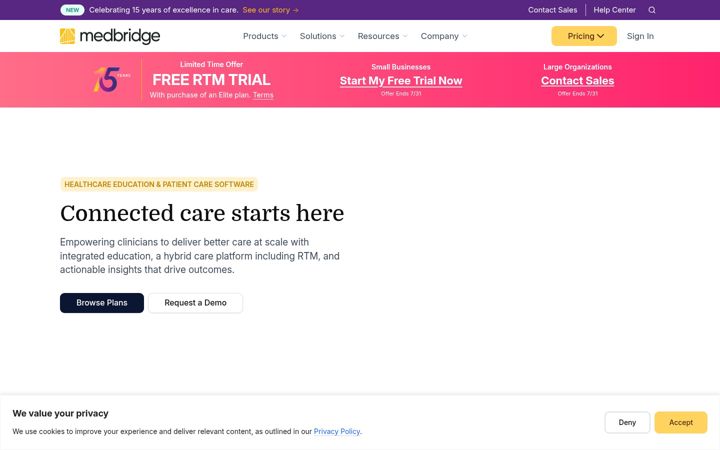 Screenshot of medbridgeeducation.com