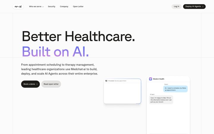 Screenshot of medchatapp.com